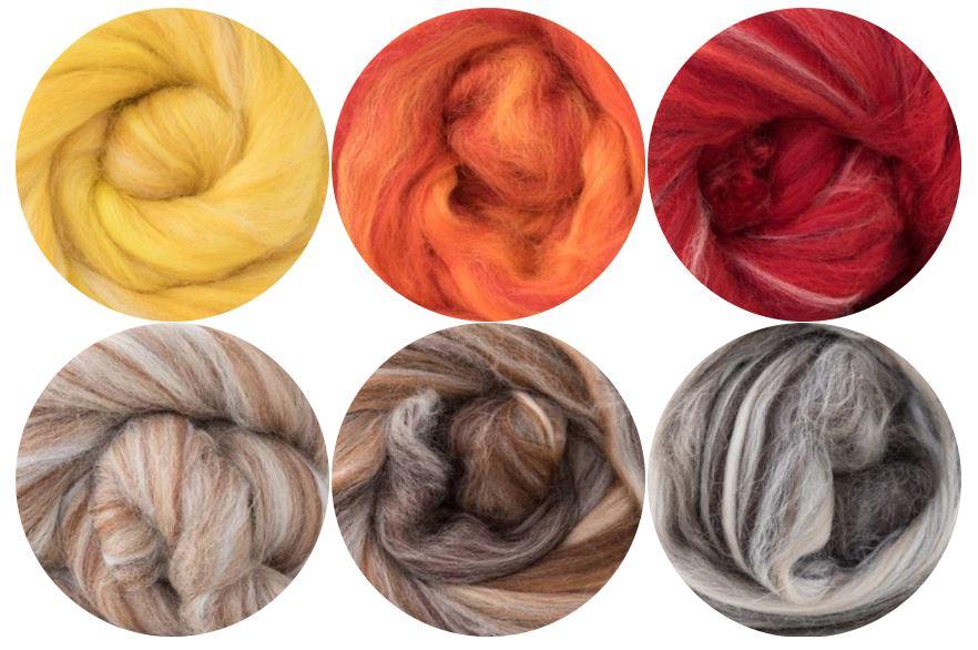 Six Fire and Earth Shades of 19 Micron Merino