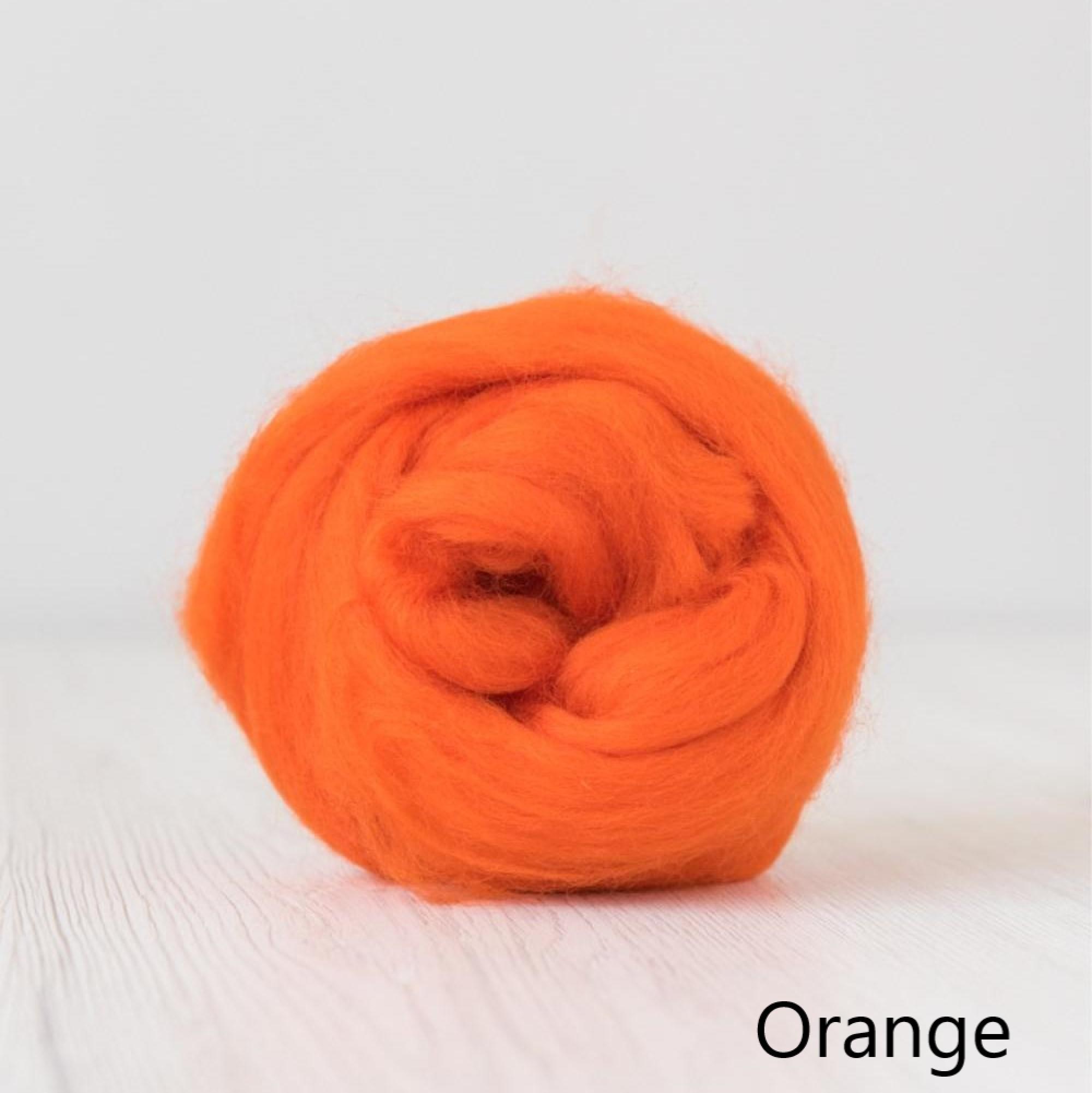 Orange Merino Roving