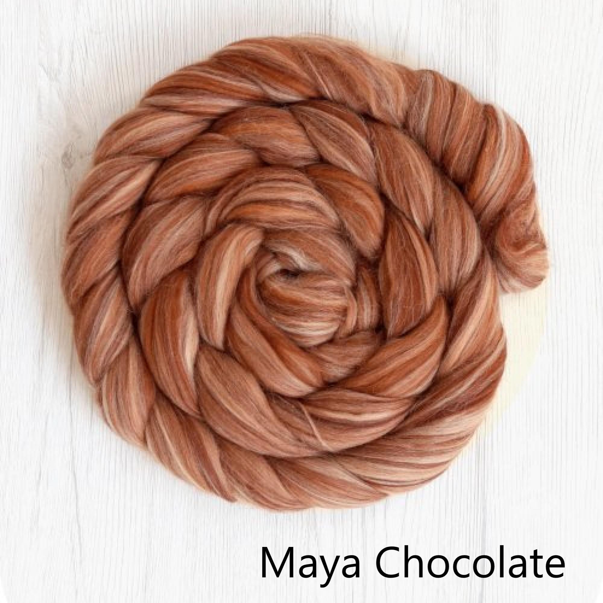 Maya Chocolate Merino Roving