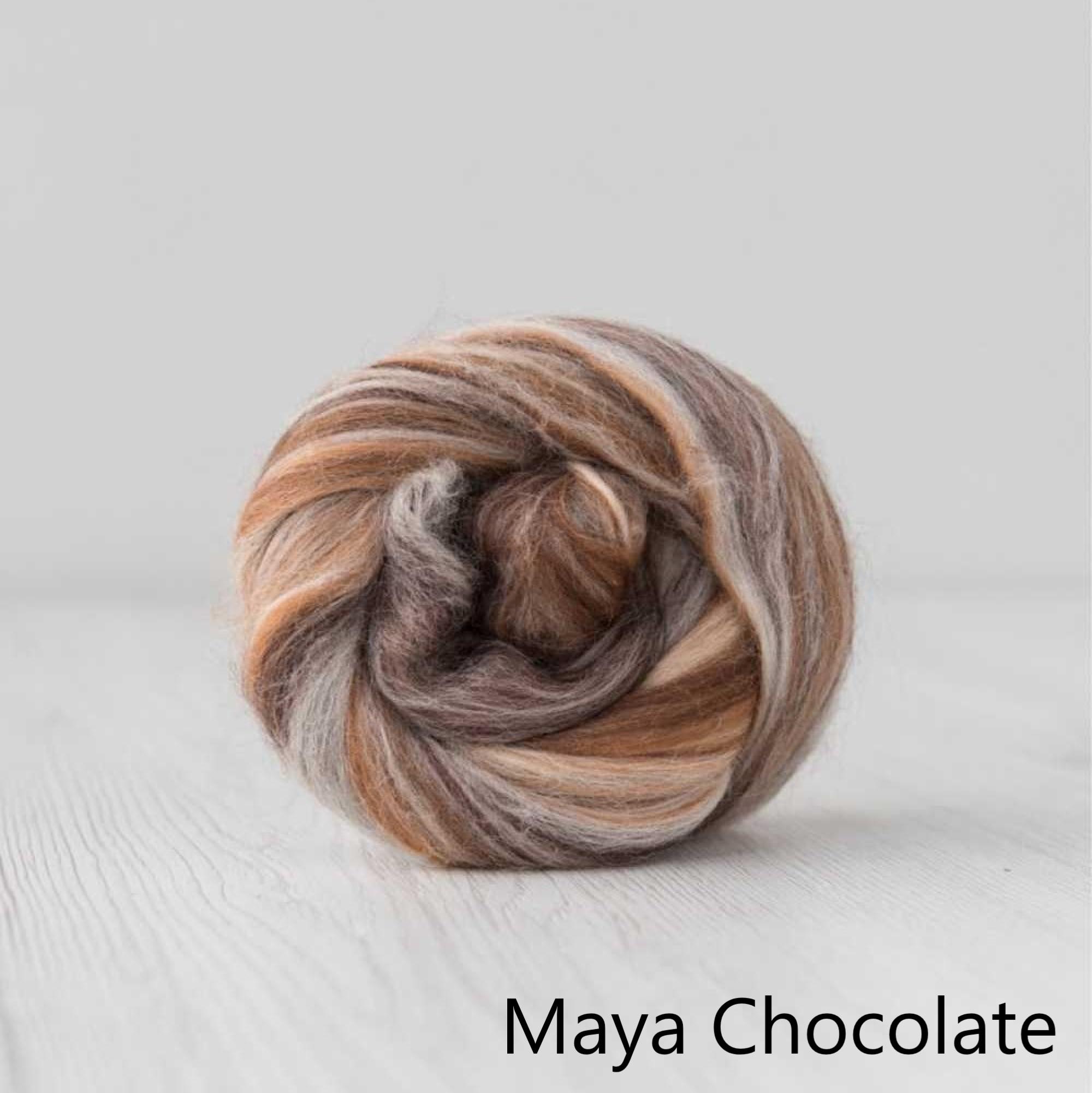 Maya Chocolate Merino Roving