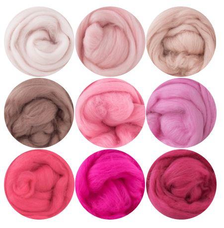Nine Pink Shades of 19 Micron Merino