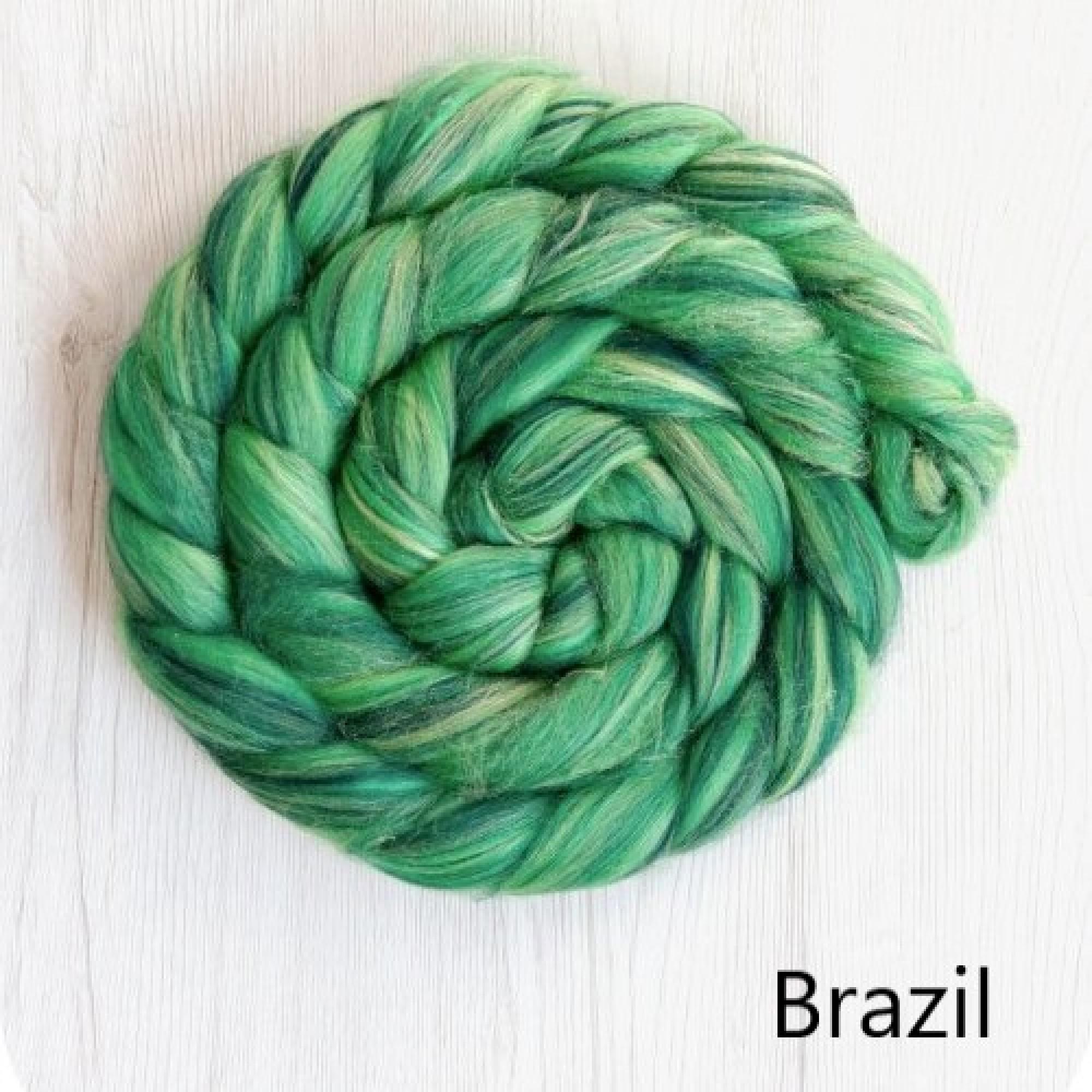 Brazil Merino and Silk Roving