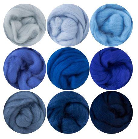 Nine Blue Shades of 19 Micron Merino
