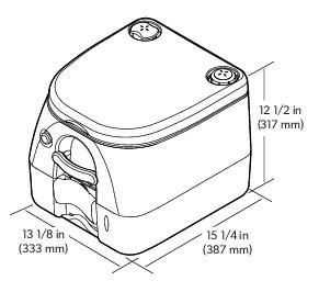 Dometic 972 Portable toilet dimensions