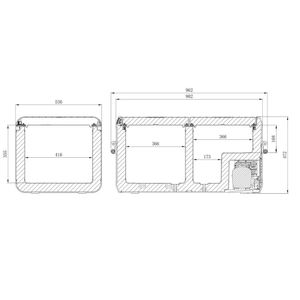 DOMETIC CFX3 95DZ Dual Zone Portable Compressor Coolbox dimensions