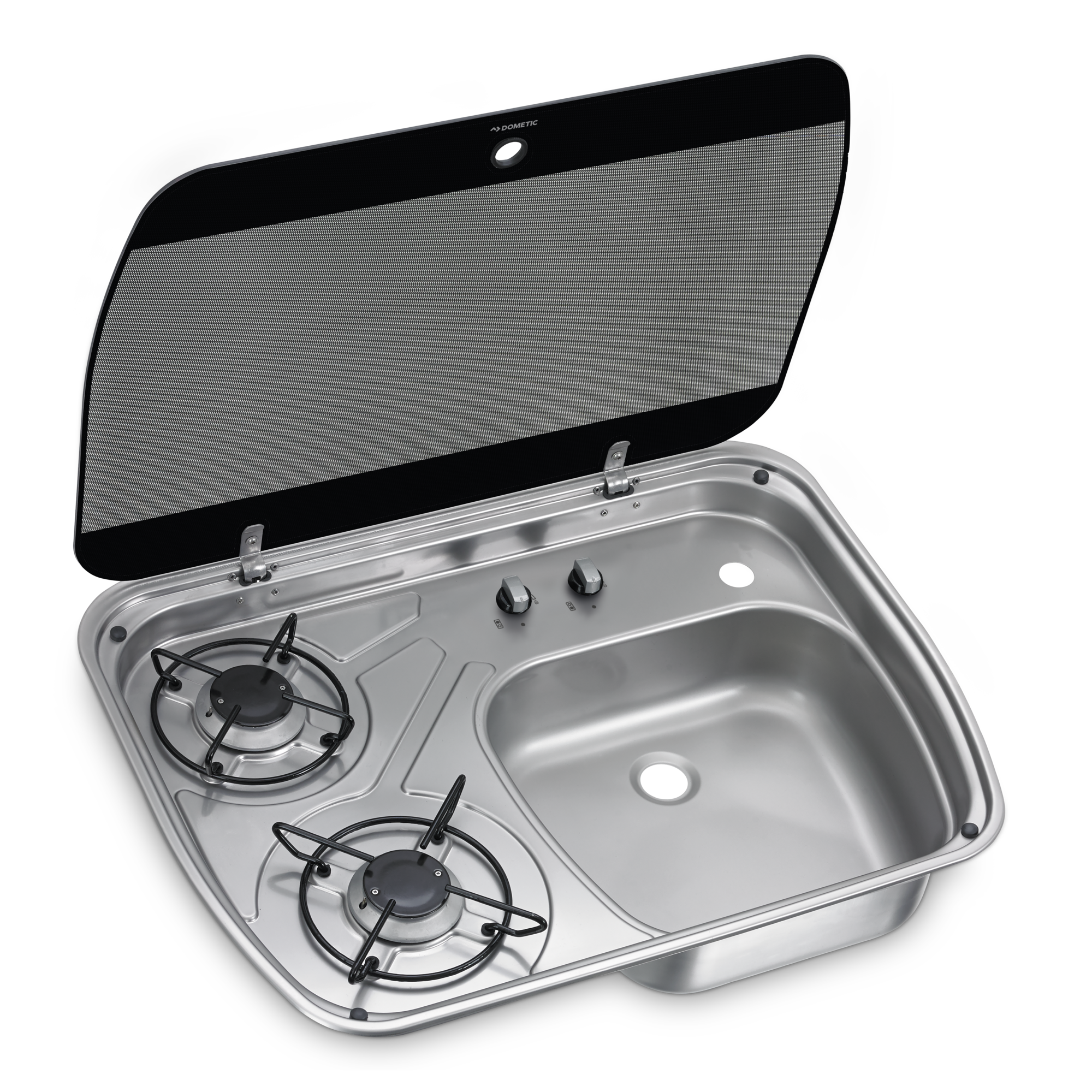 DOMETIC HSG 2445 2-Burner Hob/Sink Combination With Glass Lid