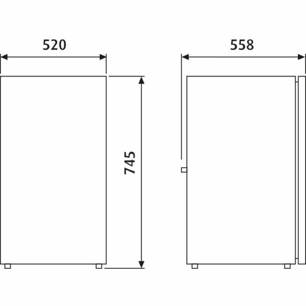 DOMETIC COOLMATIC CRX 110 Cabinet Fridge Freezer dimensions