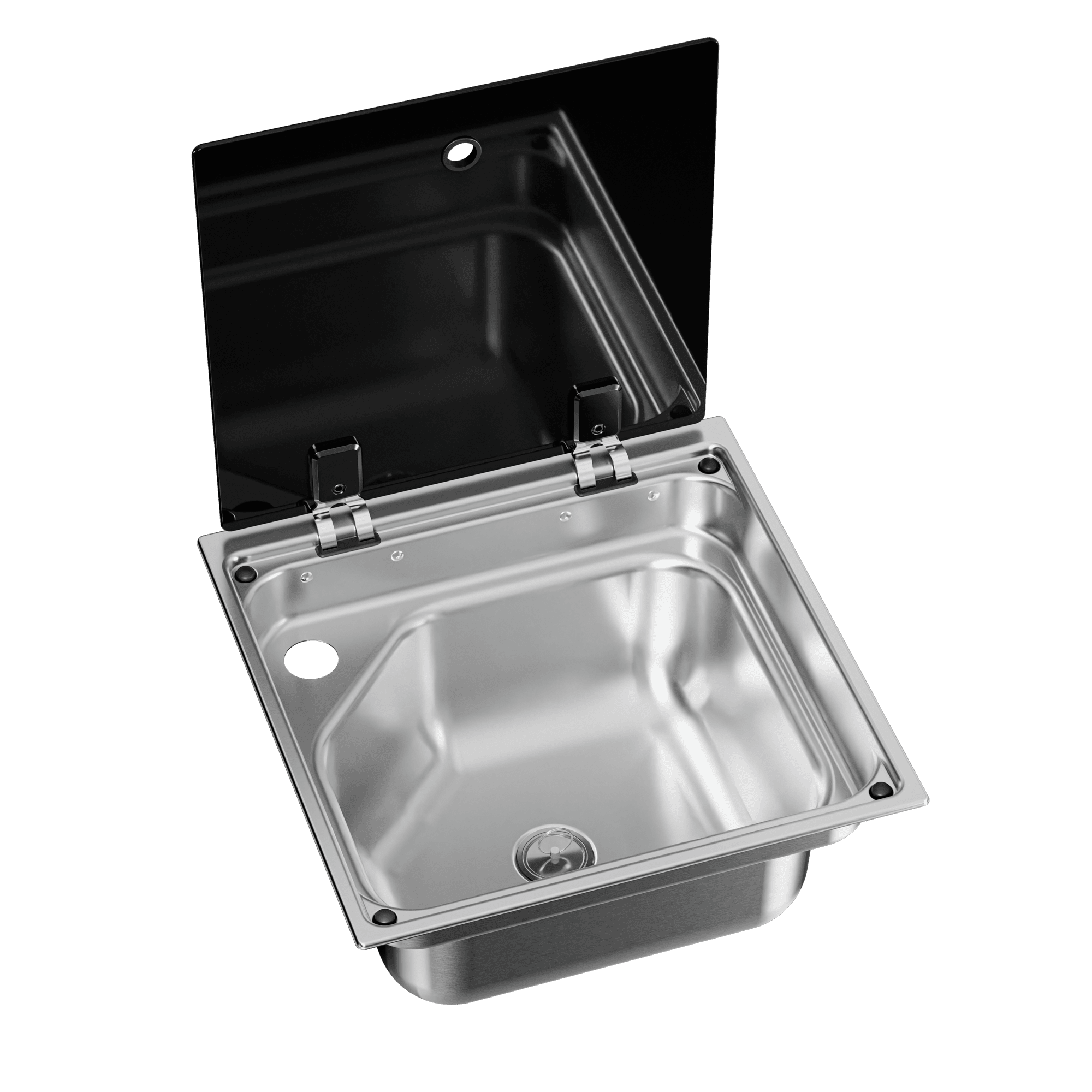 Dometic CVS 1350G Square Sink with Glass Lid