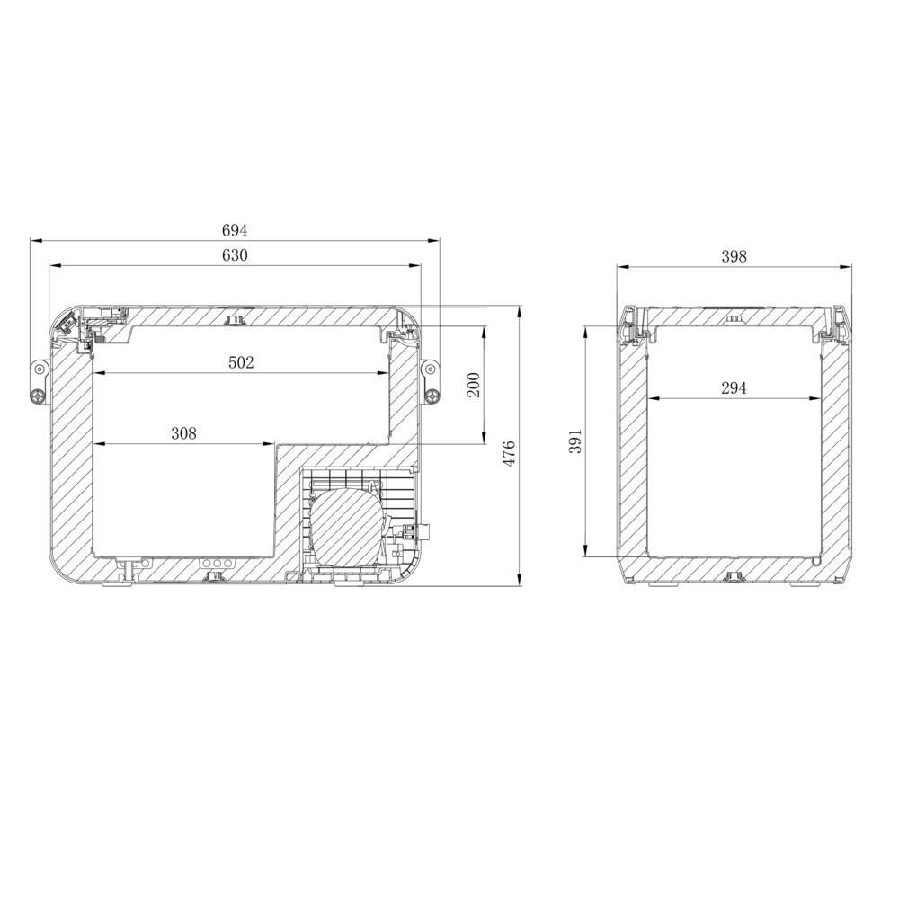 DOMETIC CFX3 45 Portable Compressor Coolbox dimensions