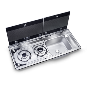 DOMETIC MO 9722R 2-Burner Hob/Sink Combi With Glass Lid