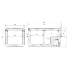 DOMETIC CFX3 75DZ Dual Zone Portable Compressor Coolbox dimensions