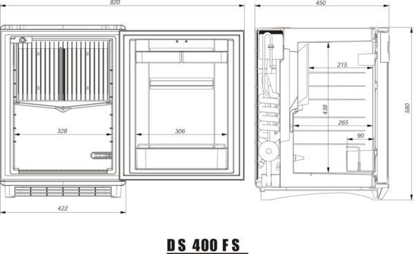 DOMETIC MINICOOL DS 400 MiniBar free standing dimensions