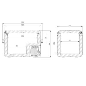 DOMETIC CFX3 55 Portable Compressor Coolbox dimensions