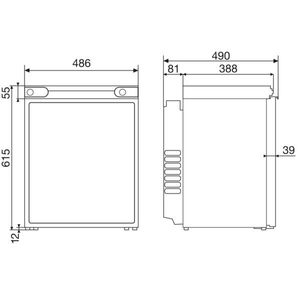 DOMETIC COMBICOOL RF 60 3 Way Portable Cabinet Fridge dimensions