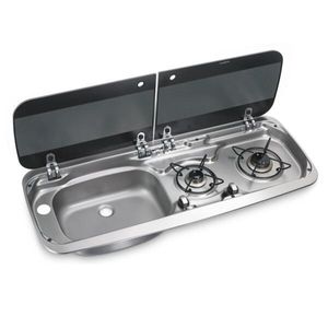 DOMETIC MO 9222L 2-Burner Hob/Sink Combi With Glass Lid and Gas Shut Off