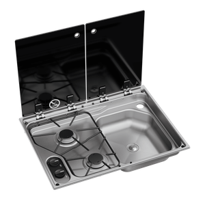 DOMETIC CVC 1600G Right Hand 2-Burner Hob/Sink Combi With Glass Lid