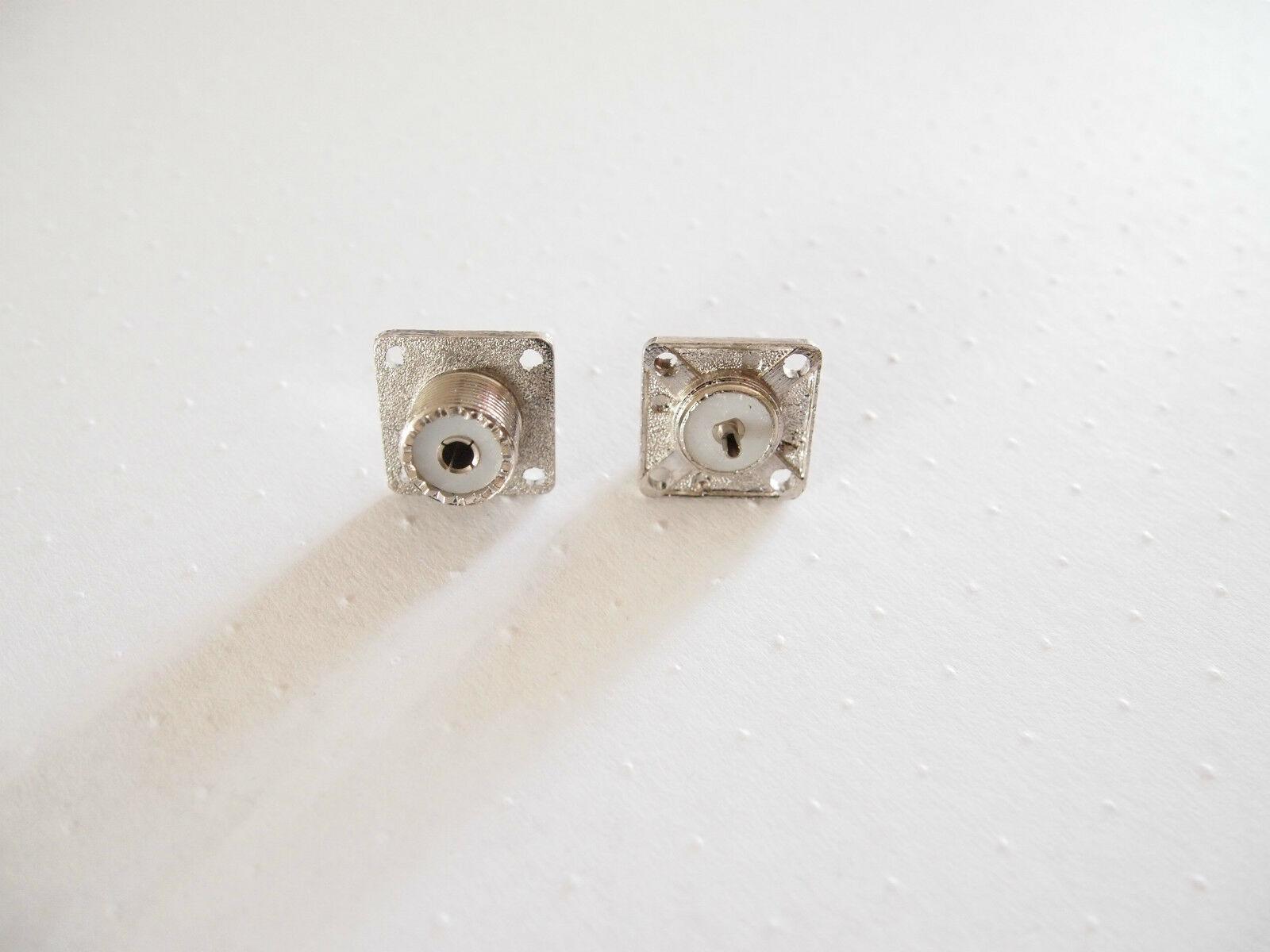 2 x UHF  SO239 Female 4 Hole Chassis Socket   RF Connector