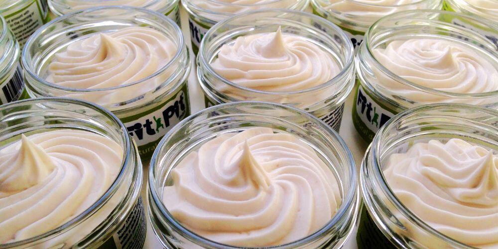 Freshly whipped handmade natural deodorant in small batches
