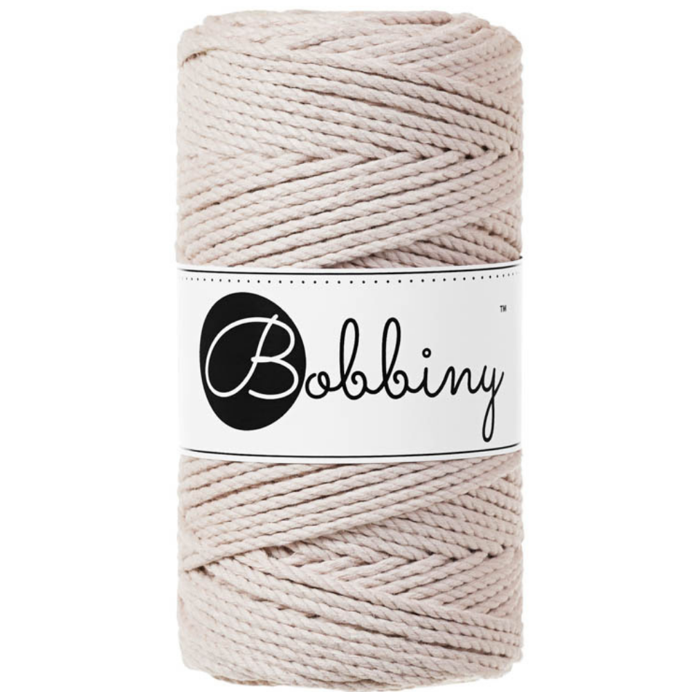 nude 3mm 3ply bobbiny cotton rope