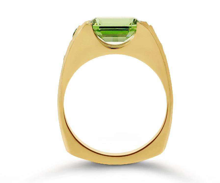 Green Grossular Garnet Ring