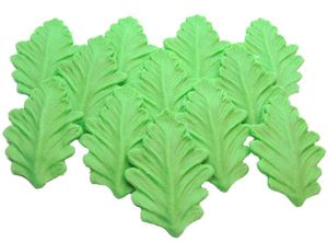 12 Pressed Green Leaves for flowers Vegan Cupcake Toppers