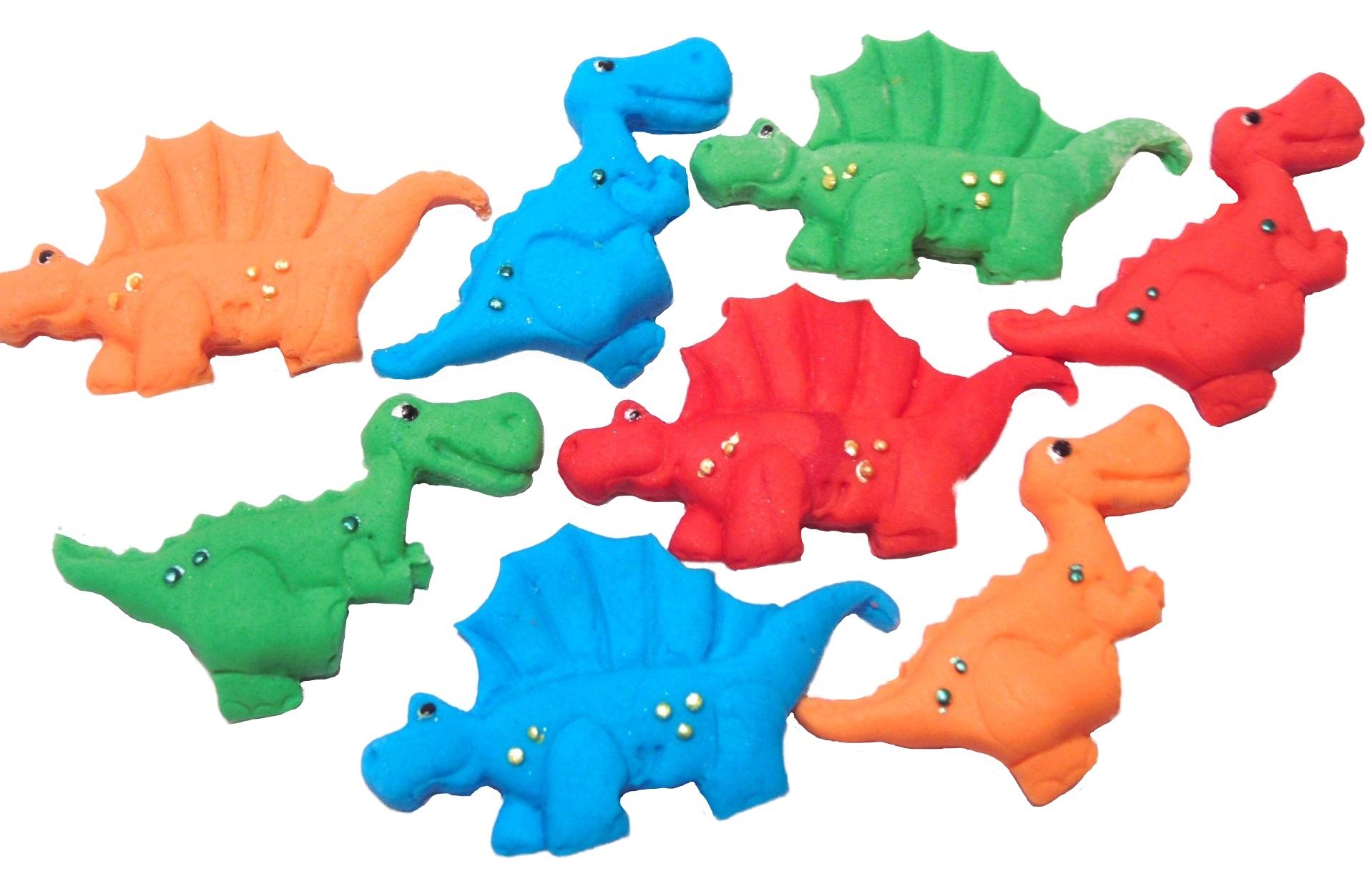 12 Novelty Edible Dinosaurs Vegan Birthday Cupcake Decorations