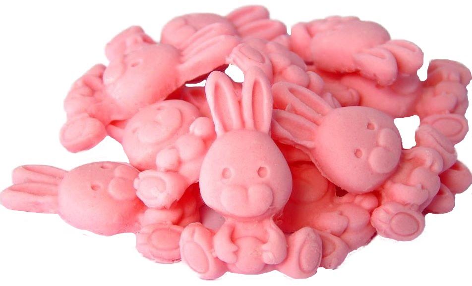 12 Cute Pink Vegan Baby Rabbits Cake Decorations edible  Cupcake Toppers