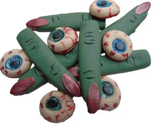 Halloween Eyeballs & Green Fingers Vegan Cupcake Cake Toppers
