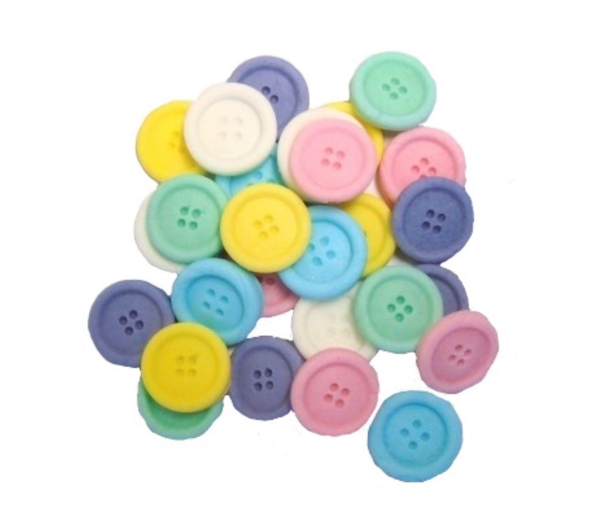 Pack 30 Mixed Coloured Buttons Vegan Cupcake Toppers Cake Decorations