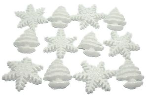 White Glittered Trees & Snowflakes Frozen Vegan Cupcake Cake Toppers