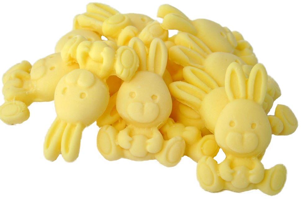 12 Cute Yellow Vegan Baby Rabbits Cake Decorations edible  Cupcake Toppers