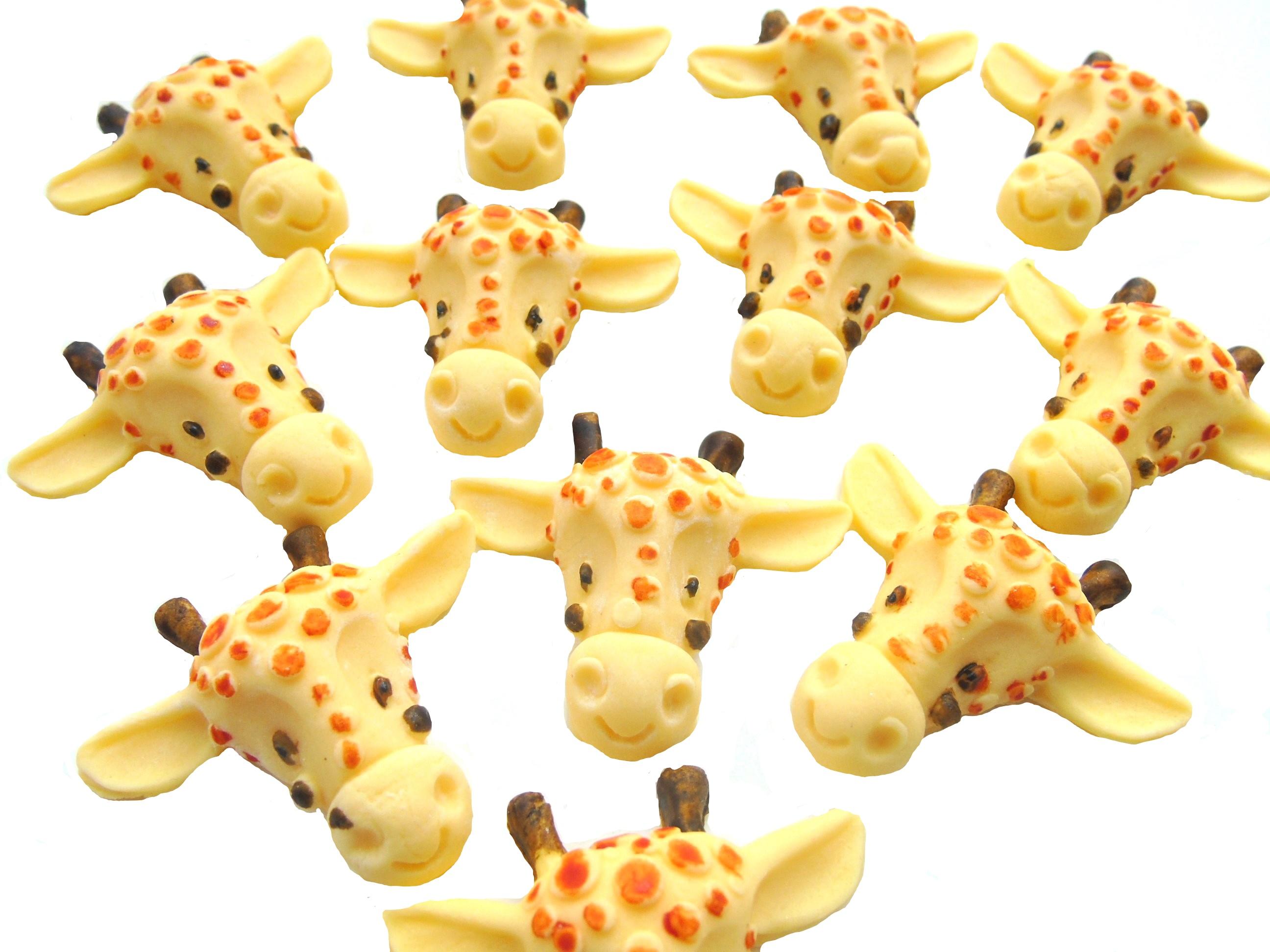 Giraffe Faces Birthday Baby Shower Vegan Cupcake Toppers
