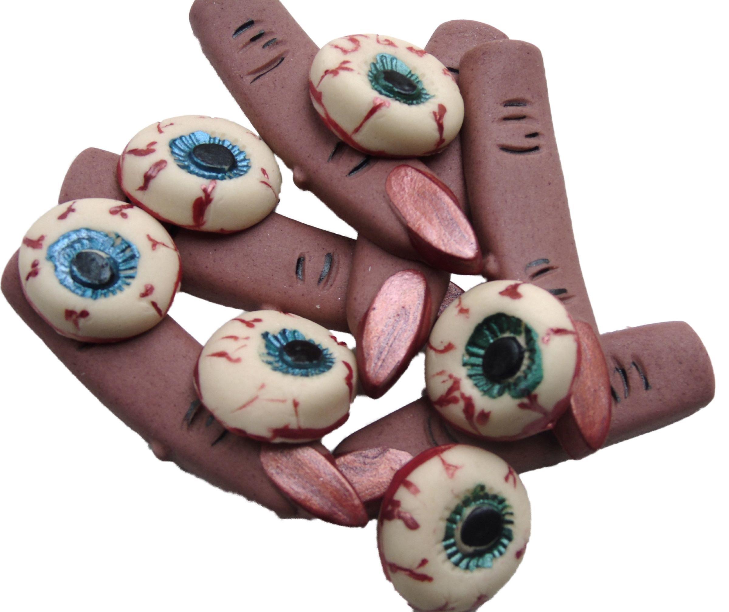 Halloween Eyeballs & brown Fingers Vegan Cupcake Cake Toppers