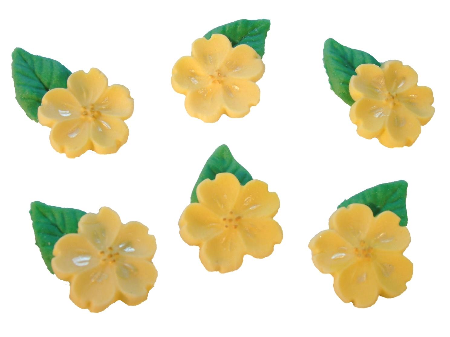 Yellow Blossoms with leaves Birthday Vegan Cupcake Cake Decorations