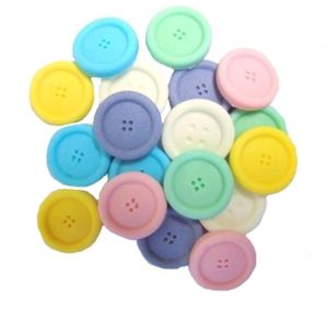 Pack 18 Mixed Round Vegan Buttons Cupcake Toppers Cake Decorations