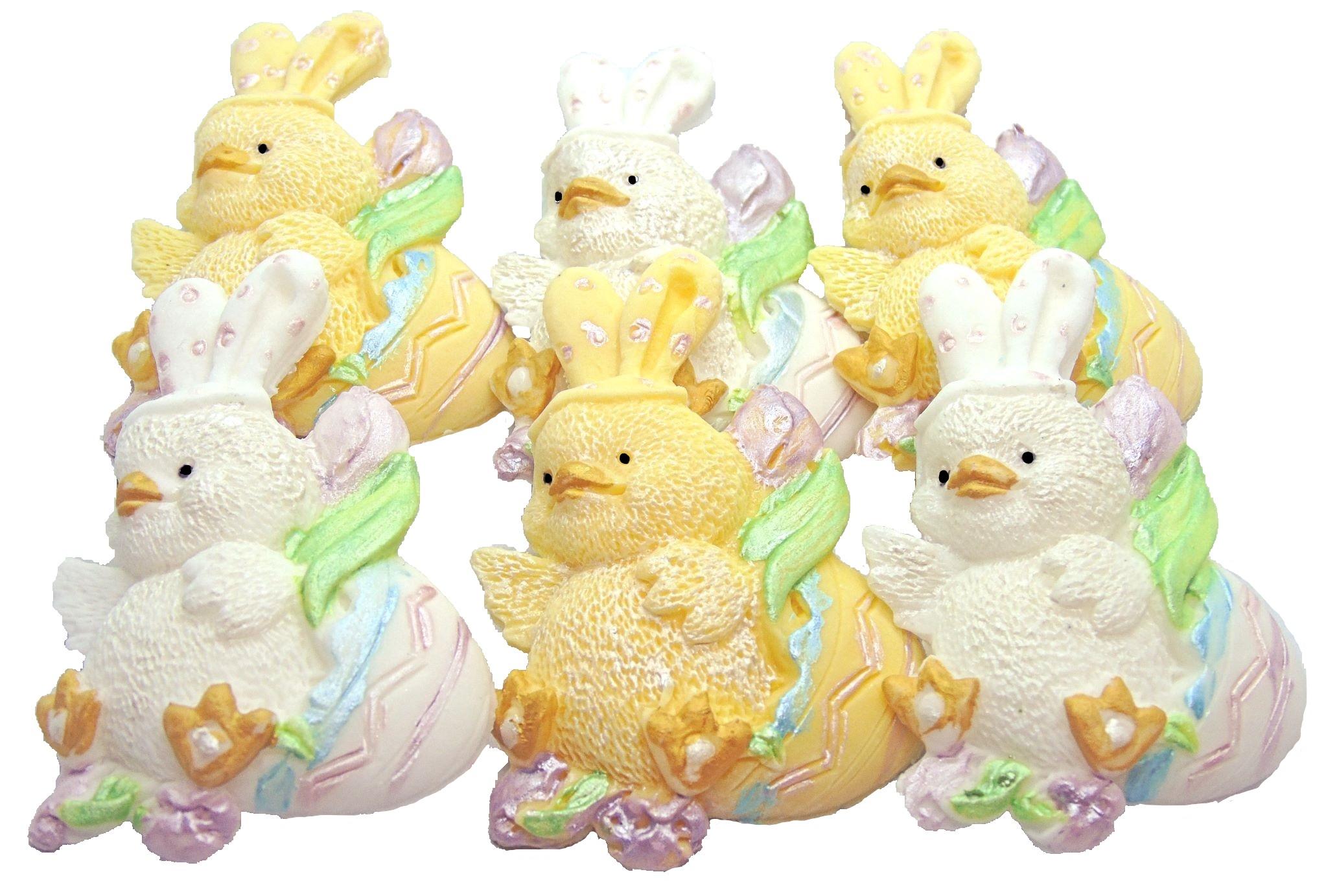 Edible vegan easter chick cupcake toppers mixed set