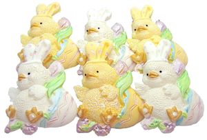Edible vegan easter chick cupcake toppers mixed set