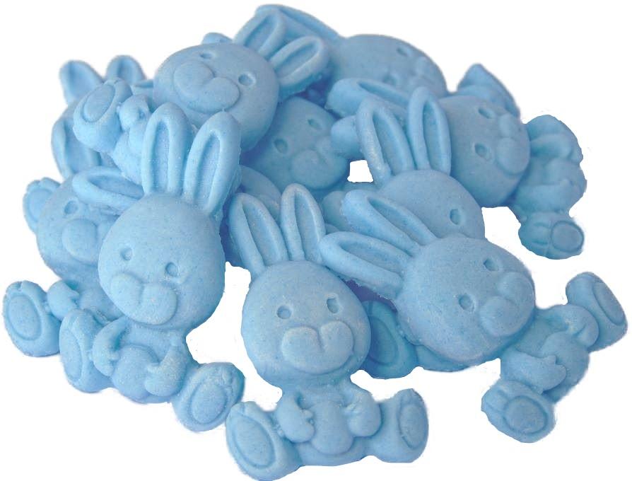 12 Cute Blue Vegan Baby Rabbits Cake Decorations edible  Cupcake Toppers