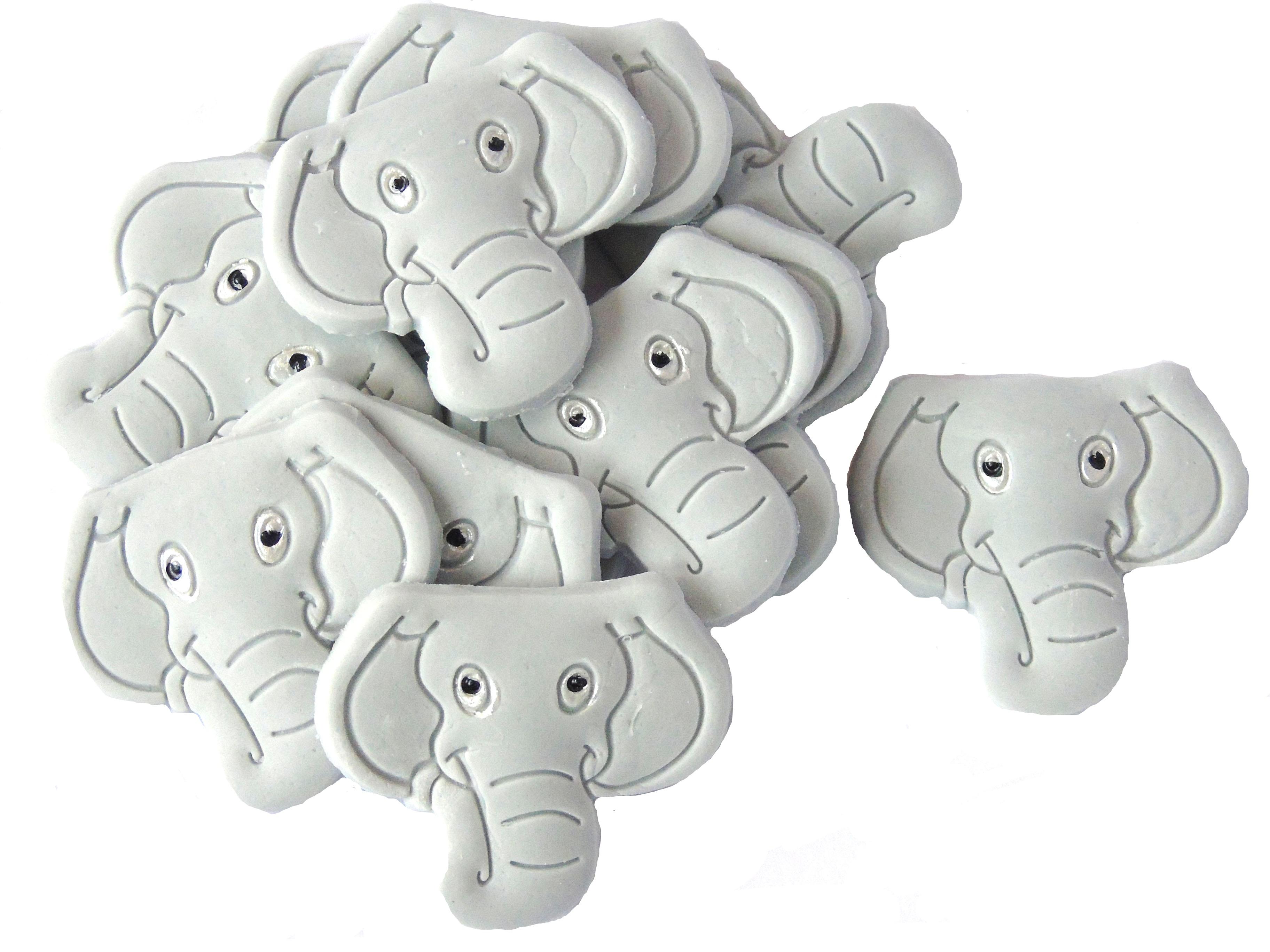 12 Grey Elephants Vegan Birthday Baby Shower Cupcake Toppers