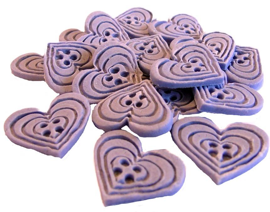 18 Edible Purple heart Shaped Buttons Vegan Cupcake Toppers