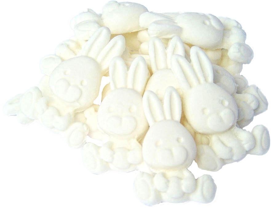 12 Cute White Vegan Baby Rabbits Cake Decorations edible  Cupcake Toppers