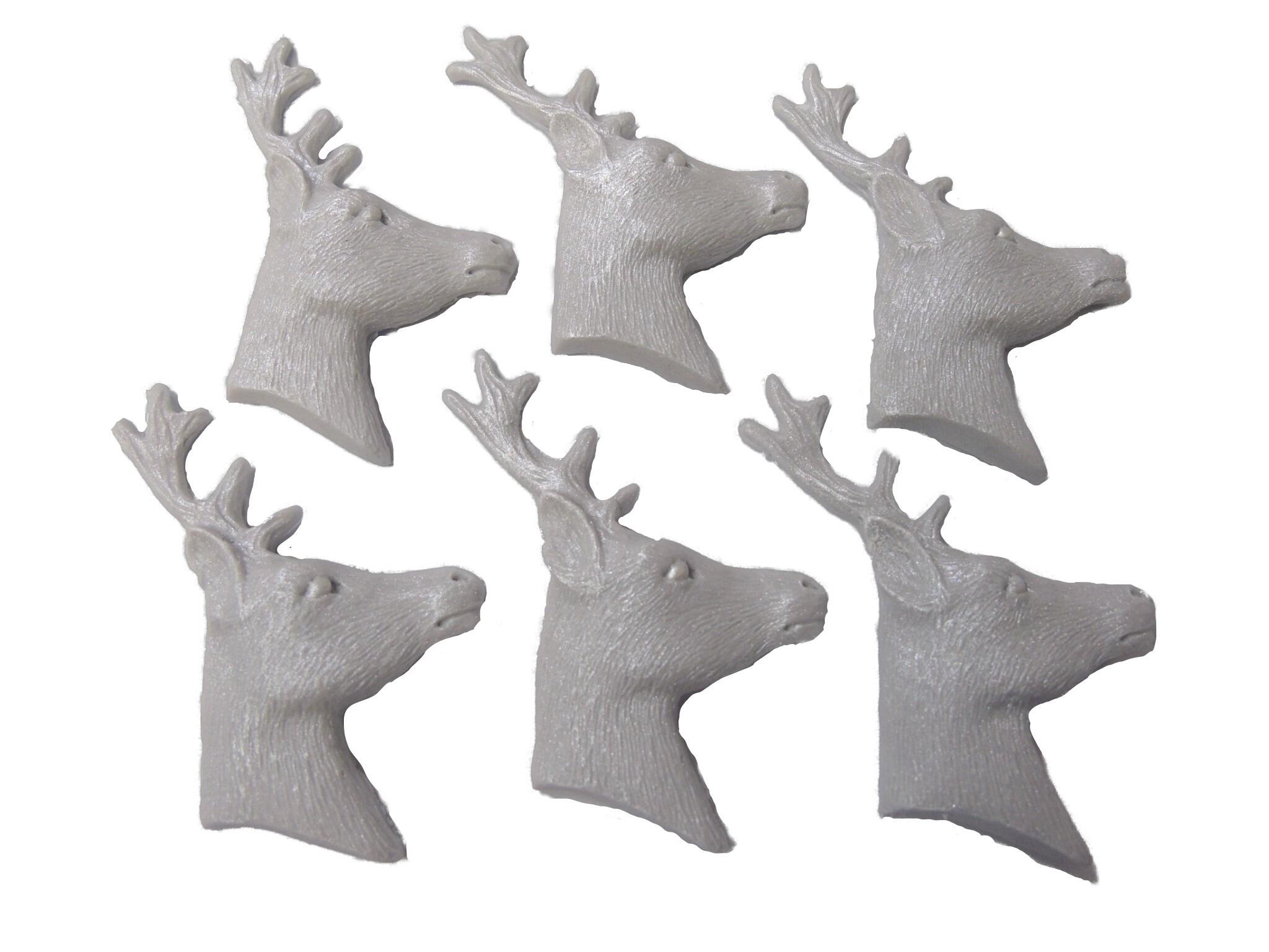 6 Reindeer face  Christmas cupcake topper decorations