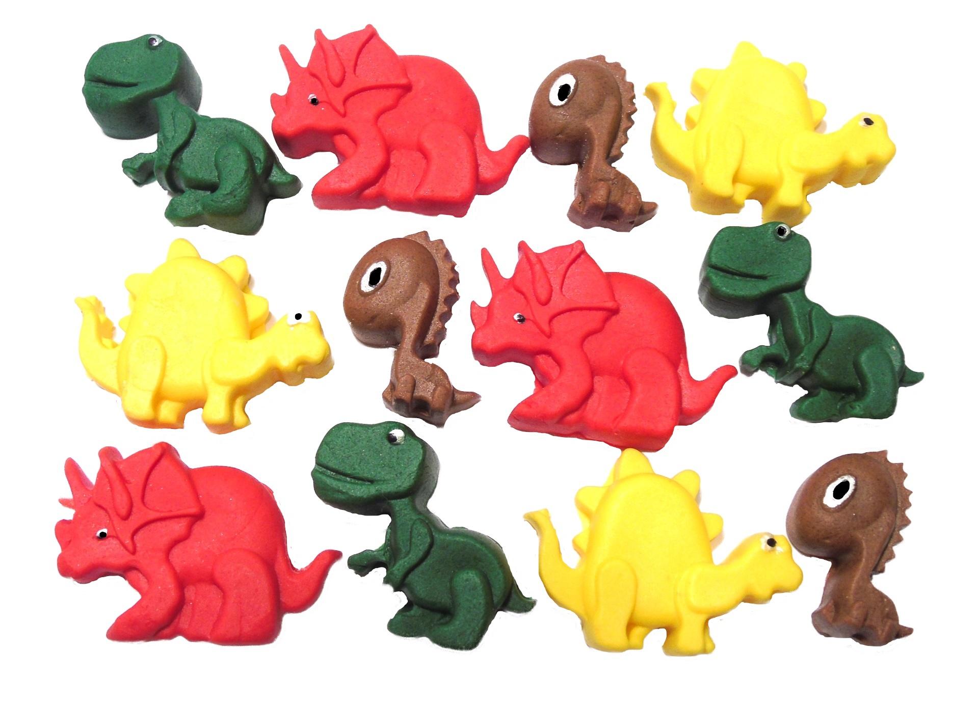 12 Novelty Edible Dinosaurs Birthday Vegan Cupcake Decorations