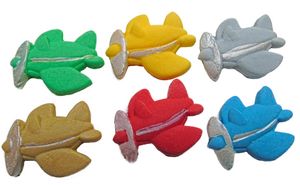Set 12 coloured planes edible cupcake toppers