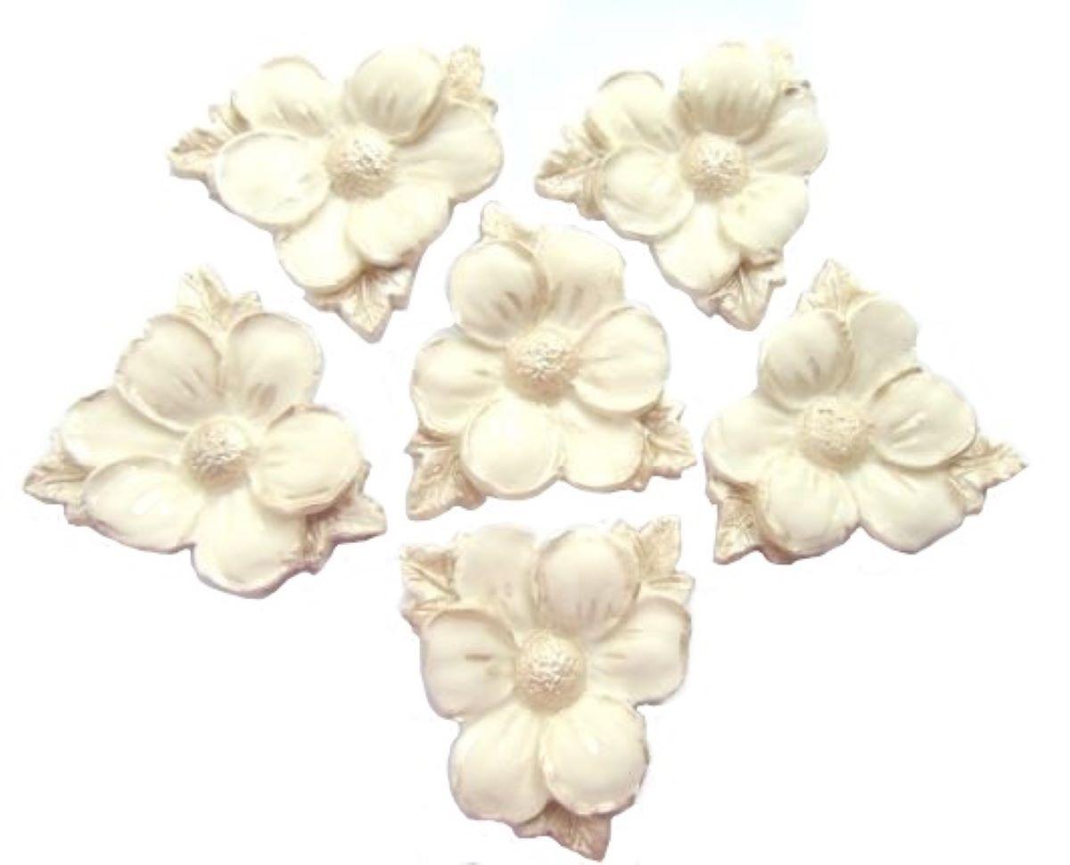 6 Handmade Ivory Wedding Flowers Vegan Cake Decorations
