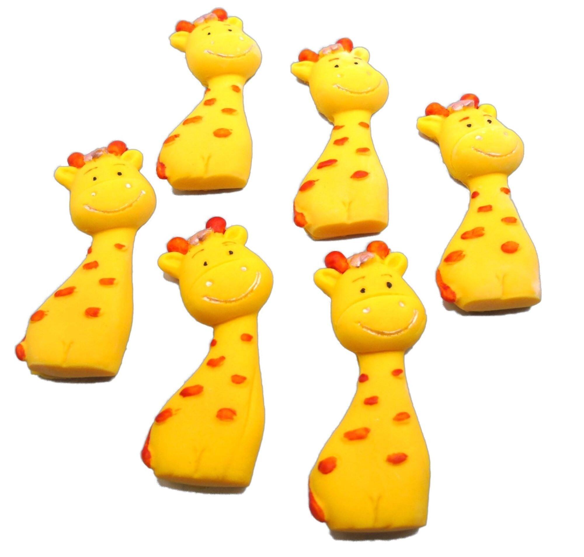 Set 6 Upright Giraffe Edible Cupcake Toppers Cake Decorations