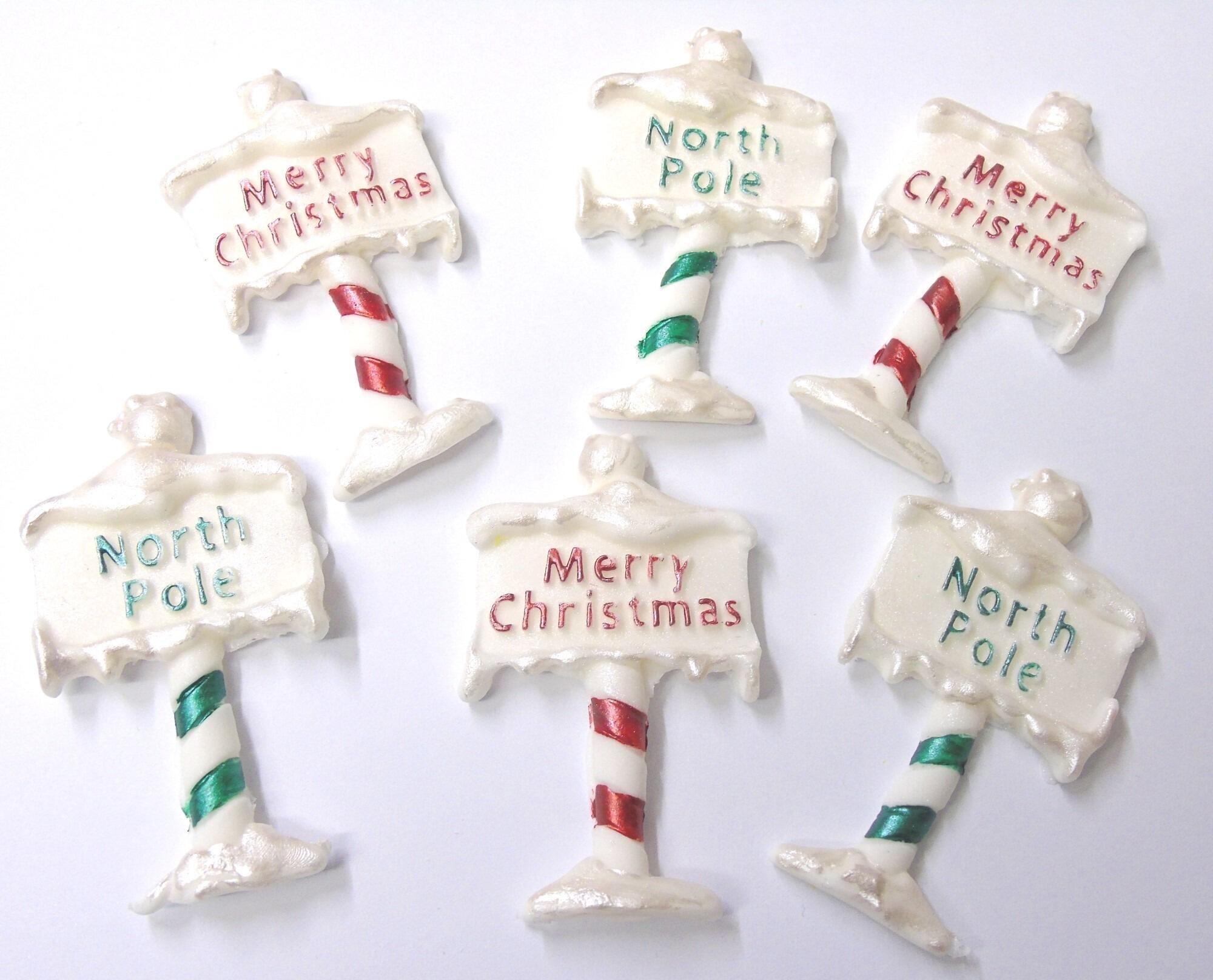 Christmas North Pole Merry Christmas Signs Christmas cake decorations