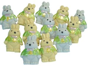12  Mixed Cute Edible little Rabbits Vegan Gluten Free Cupcake Toppers