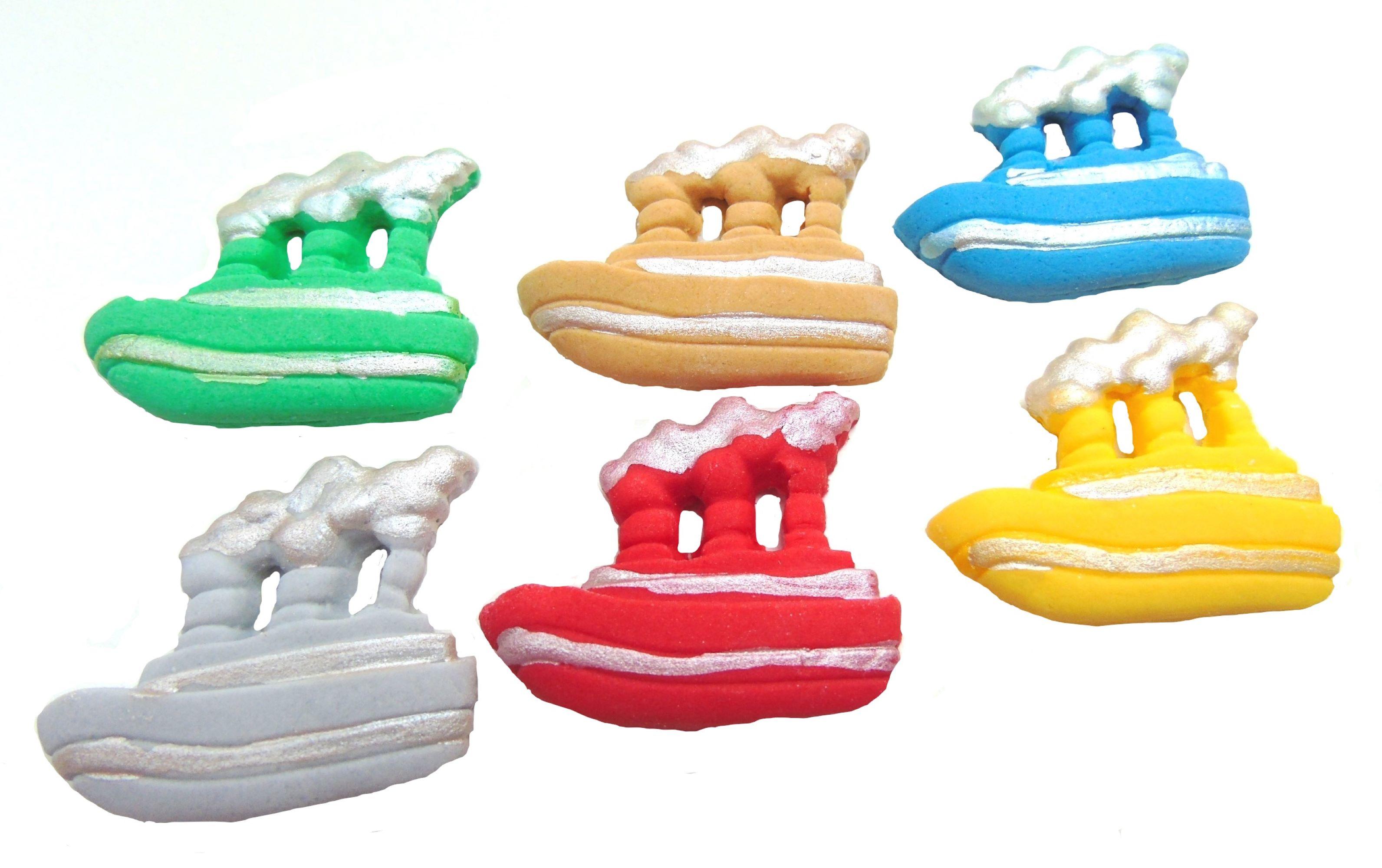 12 Novelty edible boats cupcake and cake toppers