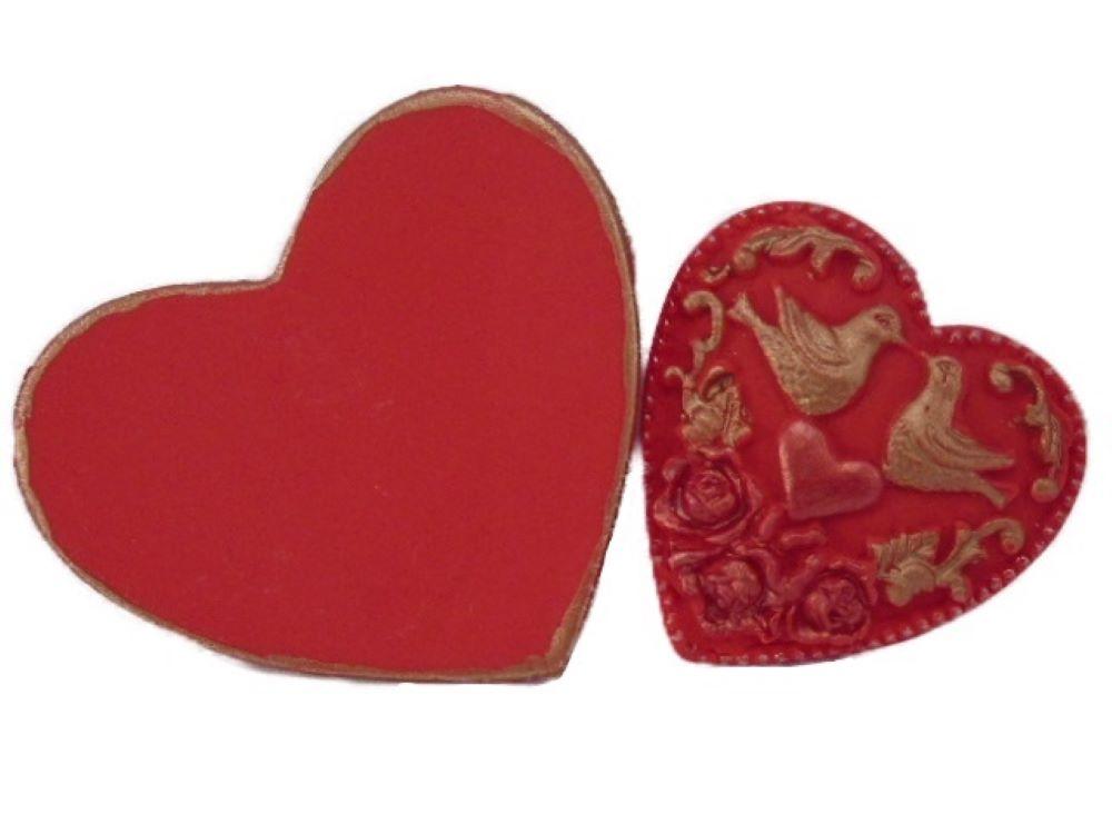 2 Piece Red Hearts Wedding Vegan Cake Topper Decorations